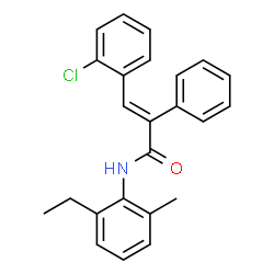ChemSpider 2D Image | (2E)-3-(2-Chlorophenyl)-N-(2-ethyl-6-methylphenyl)-2-phenylacrylamide | C24H22ClNO