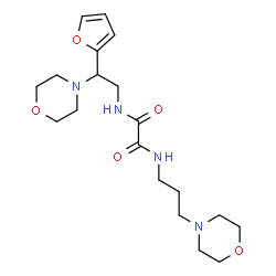 ChemSpider 2D Image | N-[2-(2-Furyl)-2-(4-morpholinyl)ethyl]-N'-[3-(4-morpholinyl)propyl]ethanediamide | C19H30N4O5