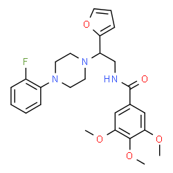 ChemSpider 2D Image | N-{2-[4-(2-Fluorophenyl)-1-piperazinyl]-2-(2-furyl)ethyl}-3,4,5-trimethoxybenzamide | C26H30FN3O5