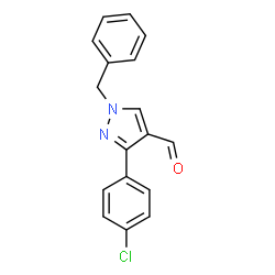 ChemSpider 2D Image | 1-Benzyl-3-(4-chlorophenyl)-1H-pyrazole-4-carbaldehyde | C17H13ClN2O