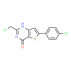 ChemSpider 2D Image | 2-(Chloromethyl)-6-(4-chlorophenyl)thieno[3,2-d]pyrimidin-4(1H)-one | C13H8Cl2N2OS