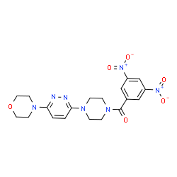 ChemSpider 2D Image | (3,5-Dinitrophenyl){4-[6-(4-morpholinyl)-3-pyridazinyl]-1-piperazinyl}methanone | C19H21N7O6