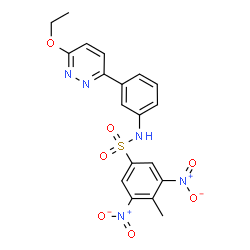 ChemSpider 2D Image | N-[3-(6-Ethoxy-3-pyridazinyl)phenyl]-4-methyl-3,5-dinitrobenzenesulfonamide | C19H17N5O7S