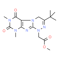 ChemSpider 2D Image | Methyl [7,9-dimethyl-3-(2-methyl-2-propanyl)-6,8-dioxo-6,7,8,9-tetrahydro[1,2,4]triazino[3,4-f]purin-1(4H)-yl]acetate | C16H22N6O4