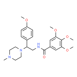 ChemSpider 2D Image | 3,4,5-Trimethoxy-N-[2-(4-methoxyphenyl)-2-(4-methyl-1-piperazinyl)ethyl]benzamide | C24H33N3O5