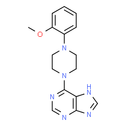 ChemSpider 2D Image | 6-[4-(2-Methoxyphenyl)-1-piperazinyl]-1H-purine | C16H18N6O
