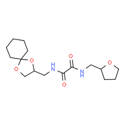 ChemSpider 2D Image | N-(1,4-Dioxaspiro[4.5]dec-2-ylmethyl)-N'-(tetrahydro-2-furanylmethyl)ethanediamide | C16H26N2O5