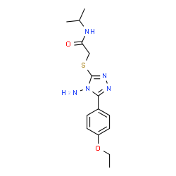 ChemSpider 2D Image | 2-{[4-Amino-5-(4-ethoxyphenyl)-4H-1,2,4-triazol-3-yl]sulfanyl}-N-isopropylacetamide | C15H21N5O2S