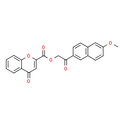 ChemSpider 2D Image | 2-(6-Methoxy-2-naphthyl)-2-oxoethyl 4-oxo-4H-chromene-2-carboxylate | C23H16O6