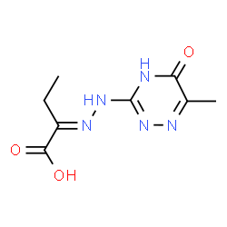 ChemSpider 2D Image | (2E)-2-[(6-Methyl-5-oxo-2,5-dihydro-1,2,4-triazin-3-yl)hydrazono]butanoic acid | C8H11N5O3