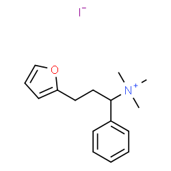ChemSpider 2D Image | 3-(2-Furyl)-N,N,N-trimethyl-1-phenyl-1-propanaminium iodide | C16H22INO