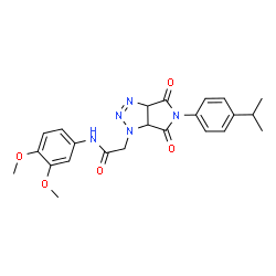 ChemSpider 2D Image | N-(3,4-Dimethoxyphenyl)-2-[5-(4-isopropylphenyl)-4,6-dioxo-4,5,6,6a-tetrahydropyrrolo[3,4-d][1,2,3]triazol-1(3aH)-yl]acetamide | C23H25N5O5