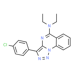 ChemSpider 2D Image | 3-(4-Chlorophenyl)-N,N-diethyl[1,2,3]triazolo[1,5-a]quinazolin-5-amine | C19H18ClN5