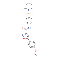 ChemSpider 2D Image | 5-(4-Ethoxyphenyl)-N-{4-[(2-methyl-1-piperidinyl)sulfonyl]phenyl}-1,2-oxazole-3-carboxamide | C24H27N3O5S
