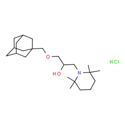 ChemSpider 2D Image | 1-(Adamantan-1-ylmethoxy)-3-(2,2,6,6-tetramethyl-1-piperidinyl)-2-propanol hydrochloride (1:1) | C23H42ClNO2