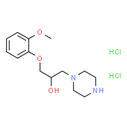 ChemSpider 2D Image | 1-(2-Methoxyphenoxy)-3-(1-piperazinyl)-2-propanol dihydrochloride | C14H24Cl2N2O3
