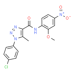 ChemSpider 2D Image | 1-(4-Chlorophenyl)-N-(2-methoxy-4-nitrophenyl)-5-methyl-1H-1,2,3-triazole-4-carboxamide | C17H14ClN5O4