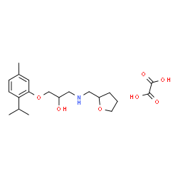 ChemSpider 2D Image | 1-(2-Isopropyl-5-methylphenoxy)-3-[(tetrahydro-2-furanylmethyl)amino]-2-propanol ethanedioate (1:1) | C20H31NO7