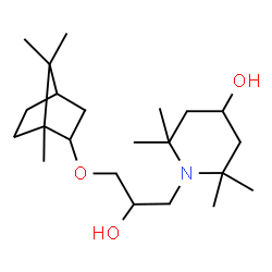 ChemSpider 2D Image | 1-{2-Hydroxy-3-[(1,7,7-trimethylbicyclo[2.2.1]hept-2-yl)oxy]propyl}-2,2,6,6-tetramethyl-4-piperidinol | C22H41NO3
