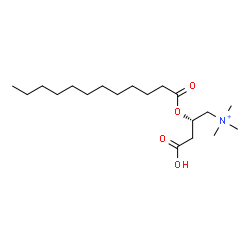 ChemSpider 2D Image | (2S)-3-Carboxy-2-(dodecanoyloxy)-N,N,N-trimethyl-1-propanaminium | C19H38NO4