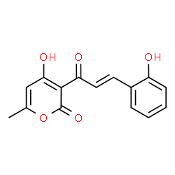 ChemSpider 2D Image | 4-Hydroxy-3-[(2E)-3-(2-hydroxyphenyl)-2-propenoyl]-6-methyl-2H-pyran-2-one | C15H12O5
