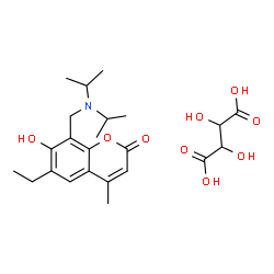 ChemSpider 2D Image | 8-[(Diisopropylamino)methyl]-6-ethyl-7-hydroxy-4-methyl-2H-chromen-2-one 2,3-dihydroxysuccinate (1:1) | C23H33NO9