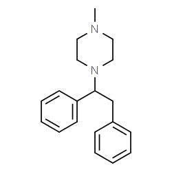 ChemSpider 2D Image | 1-(1,2-Diphenylethyl)-4-methylpiperazine | C19H24N2