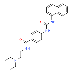 ChemSpider 2D Image | N-[2-(Diethylamino)ethyl]-4-[(1-naphthylcarbamoyl)amino]benzamide | C24H28N4O2