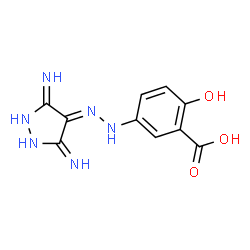 ChemSpider 2D Image | 5-[2-(3,5-Diamino-4H-pyrazol-4-ylidene)hydrazino]-2-hydroxybenzoic acid | C10H10N6O3