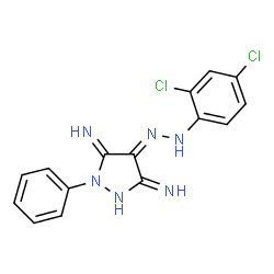 ChemSpider 2D Image | (4E)-3,5-diimino-1-phenylpyrazolidin-4-one (2,4-dichlorophenyl)hydrazone | C15H12Cl2N6