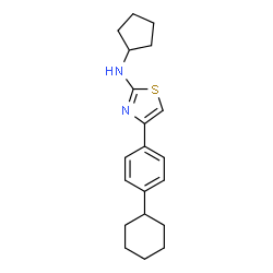 ChemSpider 2D Image | 4-(4-Cyclohexylphenyl)-N-cyclopentyl-1,3-thiazol-2-amine | C20H26N2S