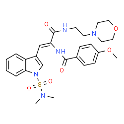 ChemSpider 2D Image | (Z)-N-(1-(1-(N,N-dimethylsulfamoyl)-1H-indol-3-yl)-3-(2-morpholinoethylamino)-3-oxoprop-1-en-2-yl)-4-methoxybenzamide | C27H33N5O6S