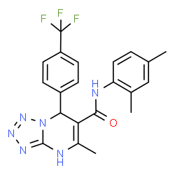 ChemSpider 2D Image | N-(2,4-Dimethylphenyl)-5-methyl-7-[4-(trifluoromethyl)phenyl]-1,7-dihydrotetrazolo[1,5-a]pyrimidine-6-carboxamide | C21H19F3N6O