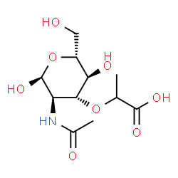 ChemSpider 2D Image | 2-Acetamido-3-O-(1-carboxyethyl)-2-deoxy-alpha-D-glucopyranose | C11H19NO8
