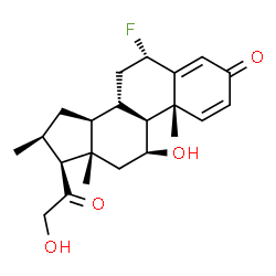 ChemSpider 2D Image | (6alpha,11beta,16beta)-6-Fluoro-11,21-dihydroxy-16-methylpregna-1,4-diene-3,20-dione | C22H29FO4