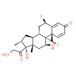 ChemSpider 2D Image | (6beta,11beta,16alpha)-6,9-Difluoro-11,17,21-trihydroxy-16-methylpregna-1,4-diene-3,20-dione | C22H28F2O5