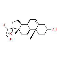 ChemSpider 2D Image | 3,17,21-Trihydroxypregn-5-en-20-one | C21H32O4