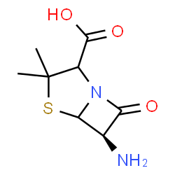 ChemSpider 2D Image | (6R)-6-Amino-3,3-dimethyl-7-oxo-4-thia-1-azabicyclo[3.2.0]heptane-2-carboxylic acid | C8H12N2O3S