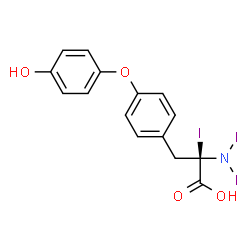 ChemSpider 2D Image | O-(4-Hydroxyphenyl)-N,N,alpha-triiodo-L-tyrosine | C15H12I3NO4