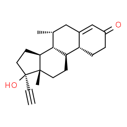 ChemSpider 2D Image | (7alpha,17alpha)-17-Hydroxy-7-methyl-19-norpregn-4-en-20-yn-3-one | C21H28O2