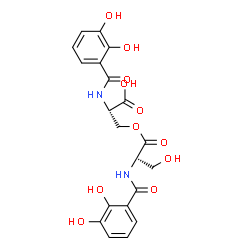 ChemSpider 2D Image | N-(2,3-Dihydroxybenzoyl)-O-{(2S)-2-[(2,3-dihydroxybenzoyl)amino]-3-hydroxypropanoyl}-L-serine | C20H20N2O11