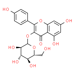 ChemSpider 2D Image | 5,7-Dihydroxy-2-(4-hydroxyphenyl)-4-oxo-4H-chromen-3-yl D-glucopyranoside | C21H20O11