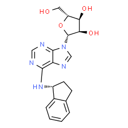 ChemSpider 2D Image | N-[(1R)-2,3-Dihydro-1H-inden-1-yl]adenosine | C19H21N5O4