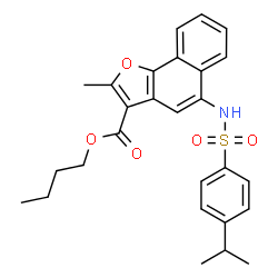 ChemSpider 2D Image | Butyl 5-{[(4-isopropylphenyl)sulfonyl]amino}-2-methylnaphtho[1,2-b]furan-3-carboxylate | C27H29NO5S