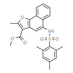 ChemSpider 2D Image | Methyl 5-[(mesitylsulfonyl)amino]-2-methylnaphtho[1,2-b]furan-3-carboxylate | C24H23NO5S