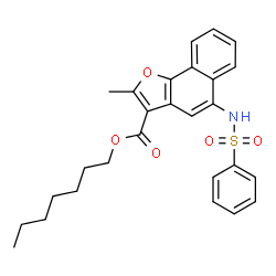 ChemSpider 2D Image | Heptyl 2-methyl-5-[(phenylsulfonyl)amino]naphtho[1,2-b]furan-3-carboxylate | C27H29NO5S