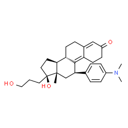 ChemSpider 2D Image | (11beta,17beta)-11-[4-(Dimethylamino)phenyl]-17-hydroxy-17-(3-hydroxypropyl)estra-4,9-dien-3-one | C29H39NO3