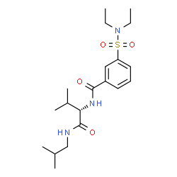 ChemSpider 2D Image | 3-(Diethylsulfamoyl)-N-[(2S)-1-(isobutylamino)-3-methyl-1-oxo-2-butanyl]benzamide | C20H33N3O4S
