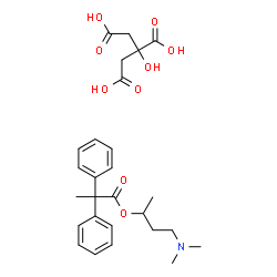 ChemSpider 2D Image | 4-(Dimethylamino)-2-butanyl 2,2-diphenylpropanoate 2-hydroxy-1,2,3-propanetricarboxylate (1:1) | C27H35NO9