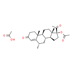 ChemSpider 2D Image | (6alpha)-6-Methyl-3,20-dioxopregn-4-en-17-yl acetate - acetic acid (1:1) | C26H38O6